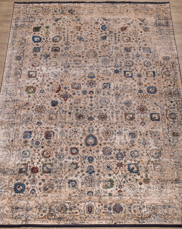 Ковер турецкий 2084X Indigo (Шелк+Модал, бежевый)