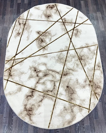 Ковер турецкий 0163A FAME овальный (Полиэстер, бежевый)