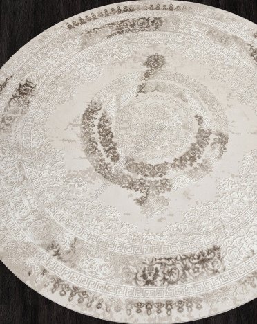 Ковер турецкий 04087A ARMINA (PP Heatset Высокоплотный, бежевый) круглый