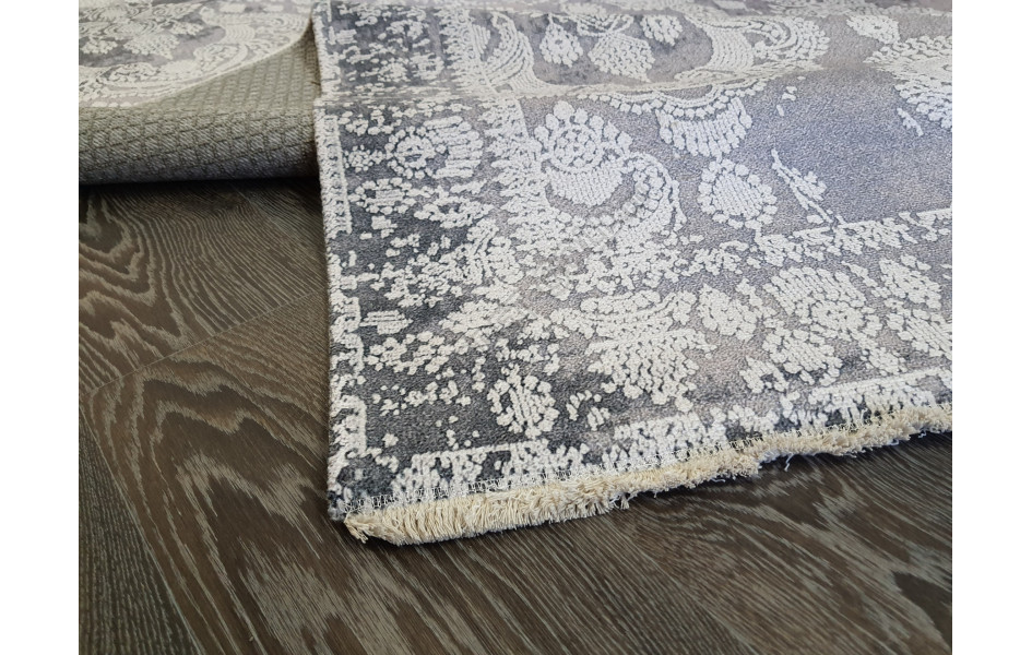 Безворсовый ковер лофт дизайн BANCO P1055 GREY-WHITE