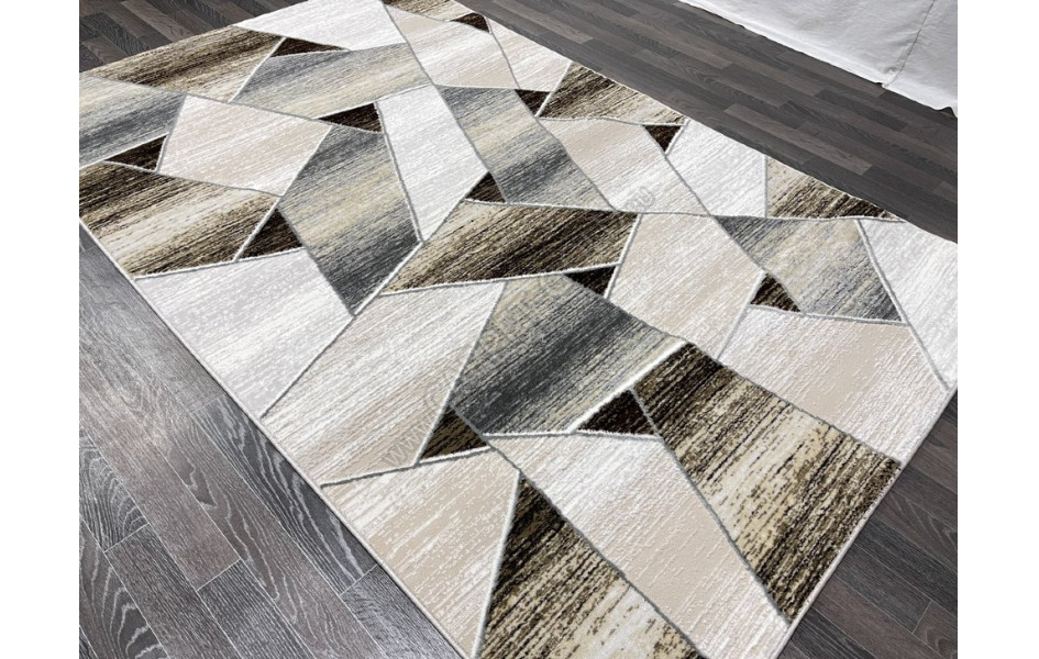 Турецкий ковер 40676D_ACIK GRI / KOYU GRI