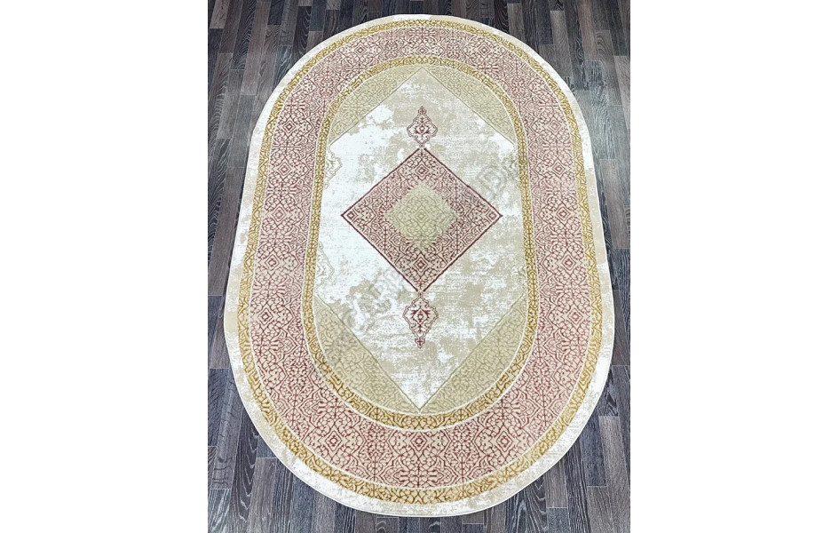 Розовый ковер A3582A_IVORY PINK Lowa овал