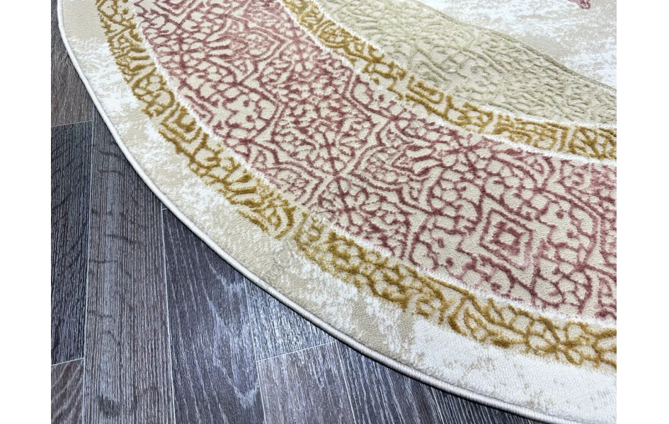 Розовый ковер A3582A_IVORY PINK Lowa овал