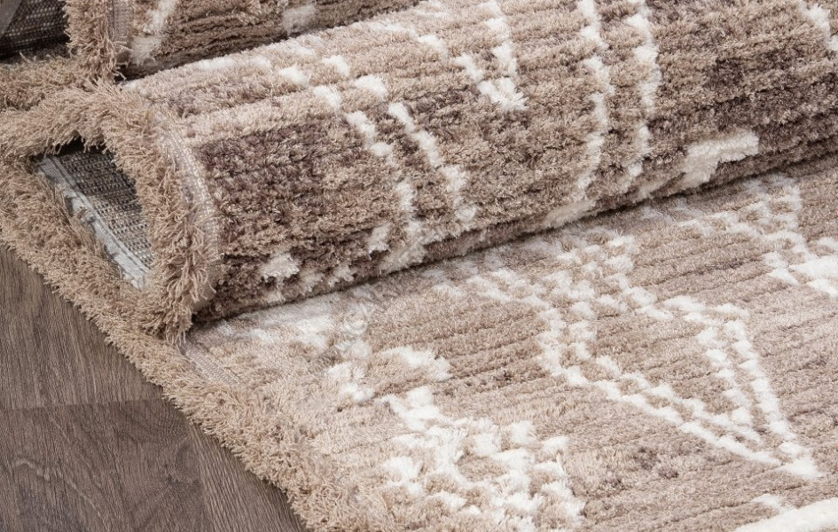 Ковер A932AC - L.BEIGE / P.WHITE - Прямоугольник - коллекция JOLI