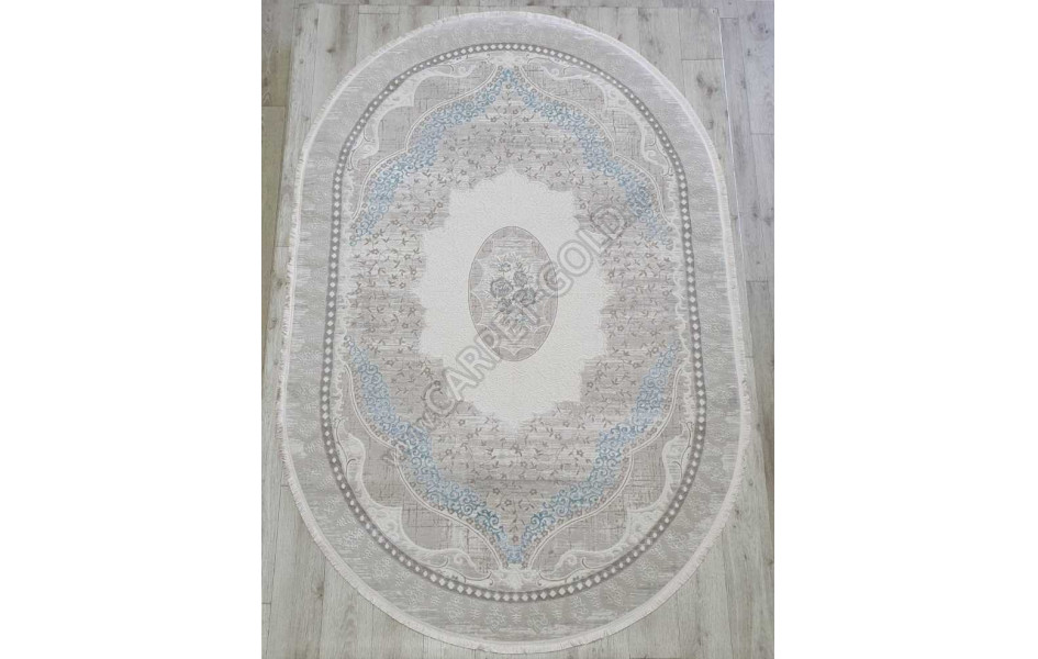 Турецкий ковер Amatis Lux 36548A OVAL L.BEIGE / BLUE