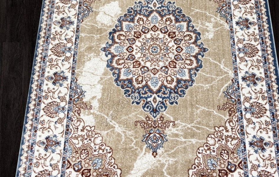 Ковер 00633A - D.BLUE FDY / BEIGE FDY - Прямоугольник - коллекция ASADU