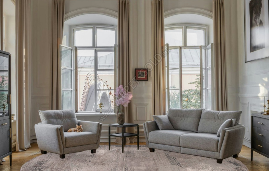 Ковер O1899 - 995 GREY / GREY - Овал - коллекция BRAND