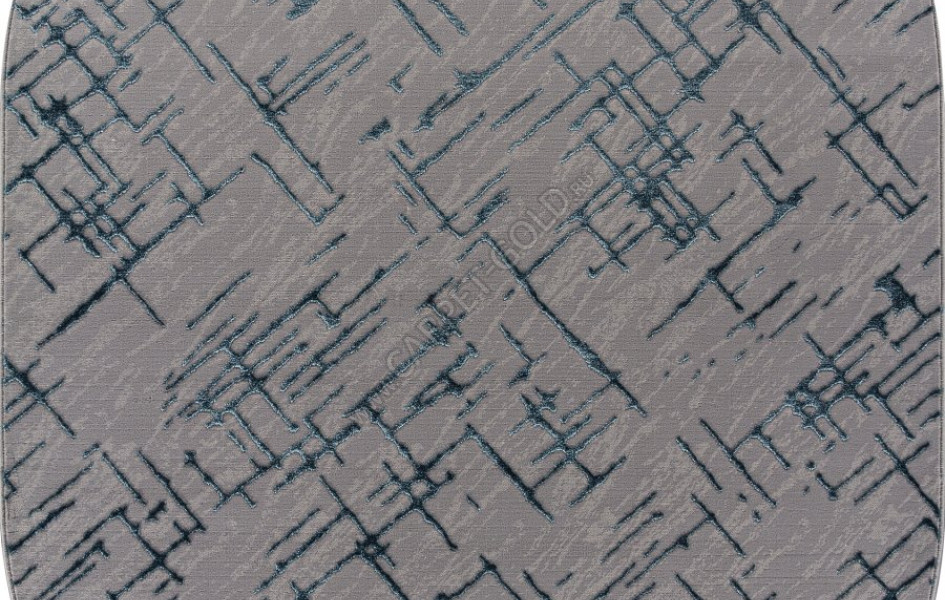 Ковер F164 - GRAY-D.BLUE - Овал - коллекция LIMAN